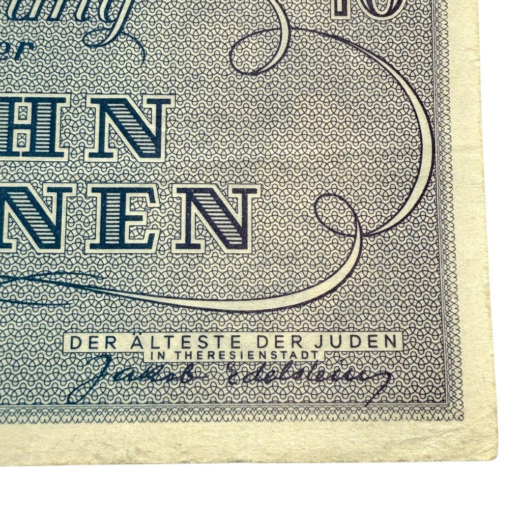 Original WWII German Jewish Ghetto/Camp Theresienstadt 10 Kronen banknote — image 7