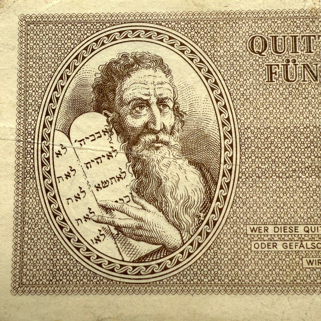 Original WWII German Jewish Ghetto/Camp Theresienstadt 5 Kronen banknote — image 3