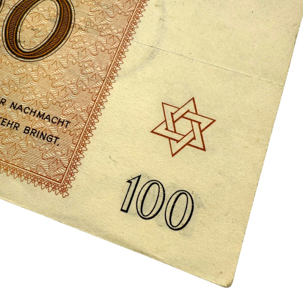Original WWII German Jewish Ghetto/Camp Theresienstadt 100 Kronen banknote — image 7