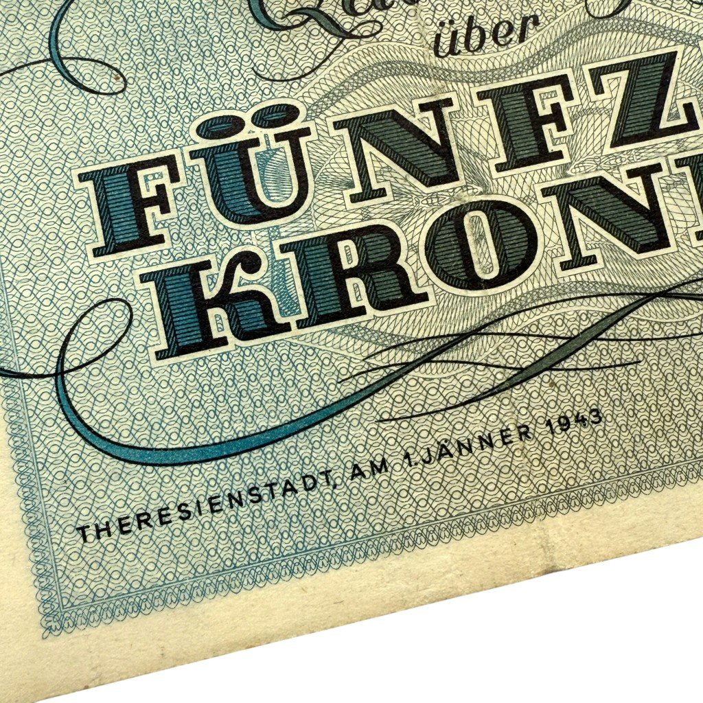 Original WWII German Jewish Ghetto/Camp Theresienstadt 50 Kronen banknote — image 4