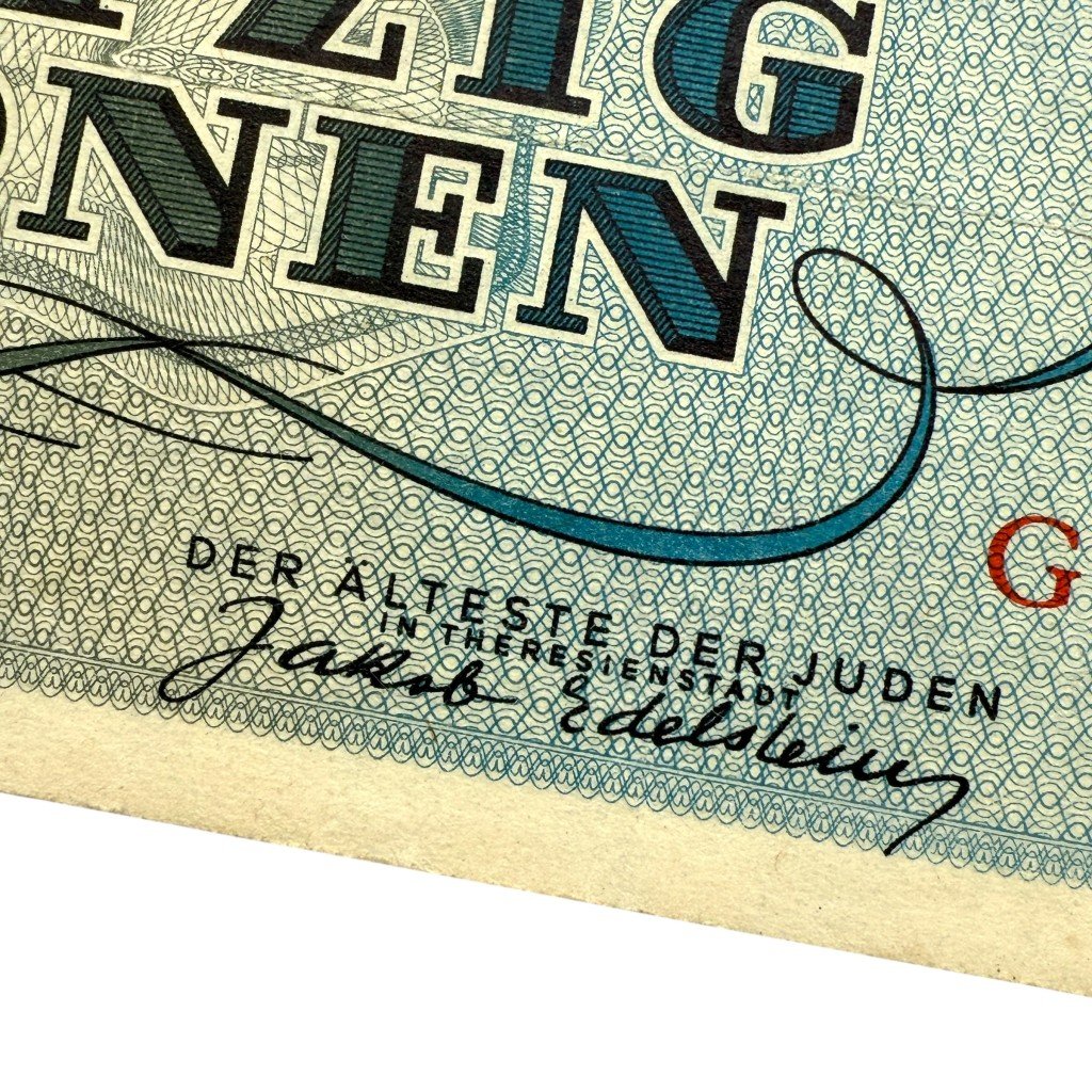 Original WWII German Jewish Ghetto/Camp Theresienstadt 50 Kronen banknote — image 5