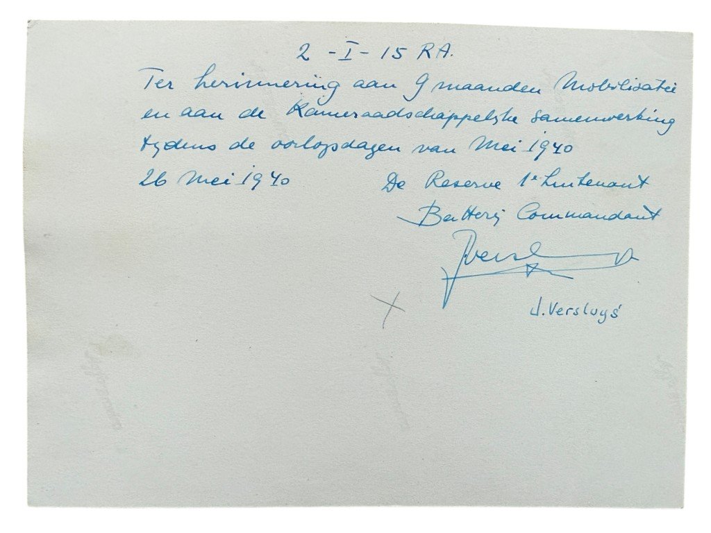 Original May 1940 Dutch army photo 15 R.A. — image 3