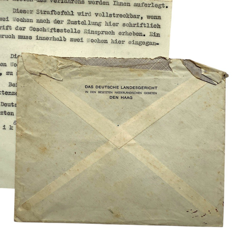 Original WWII German traffic fine Eindhoven 1941 — image 3