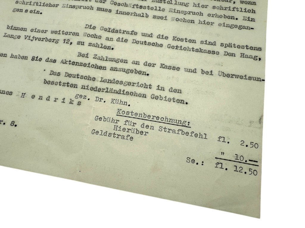 Original WWII German traffic fine Eindhoven 1941 — image 5