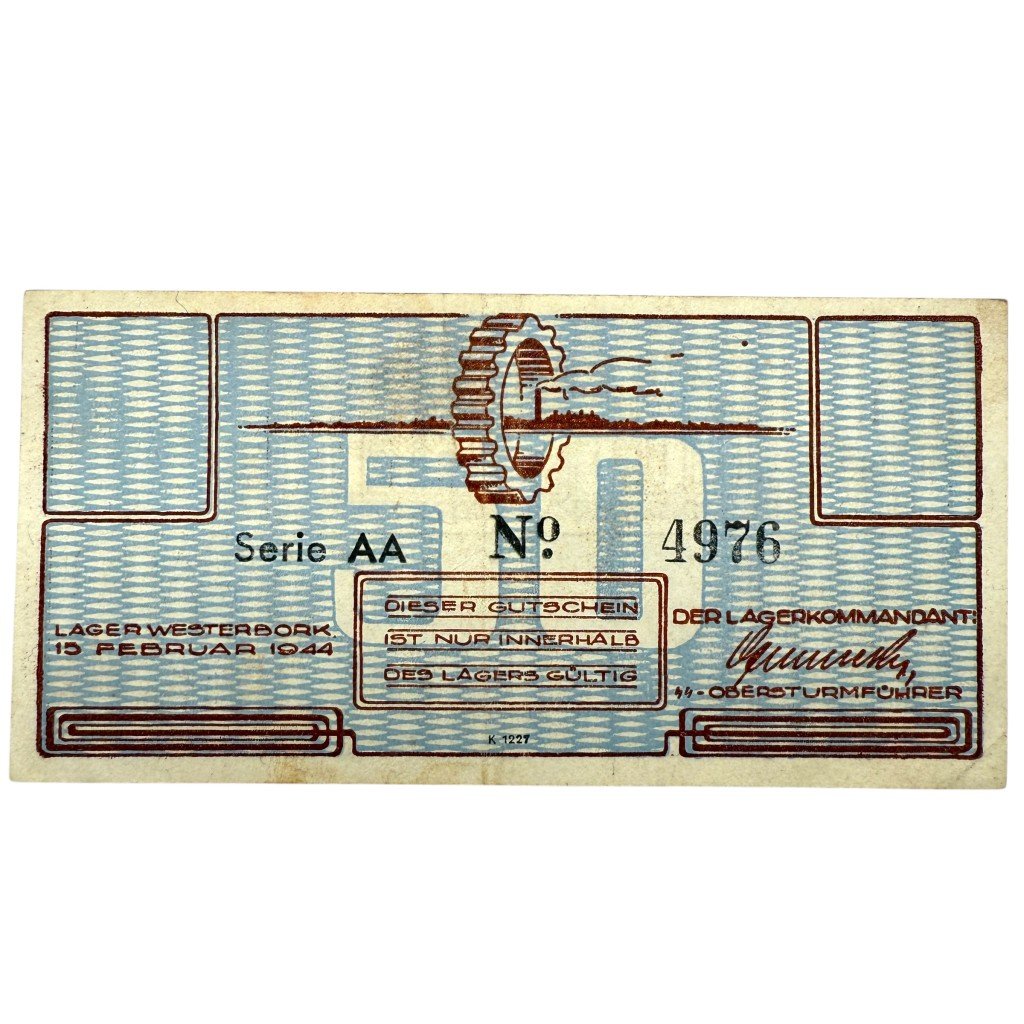 Original WWII Dutch 'Durchgangslager' Westerbork banknote — image 3