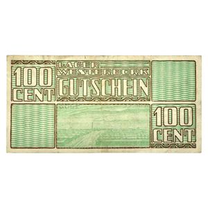 Original WWII Dutch 'Durchgangslager' Westerbork banknote