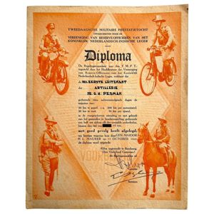 Original WWII Dutch Indies KNIL diploma 1941