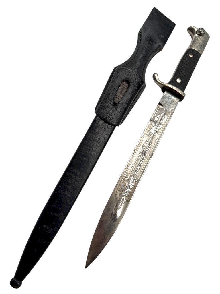 Original WWII German K98 dress or parade etched bayonet – Ernst Pack & Söhne, Solingen — image 3