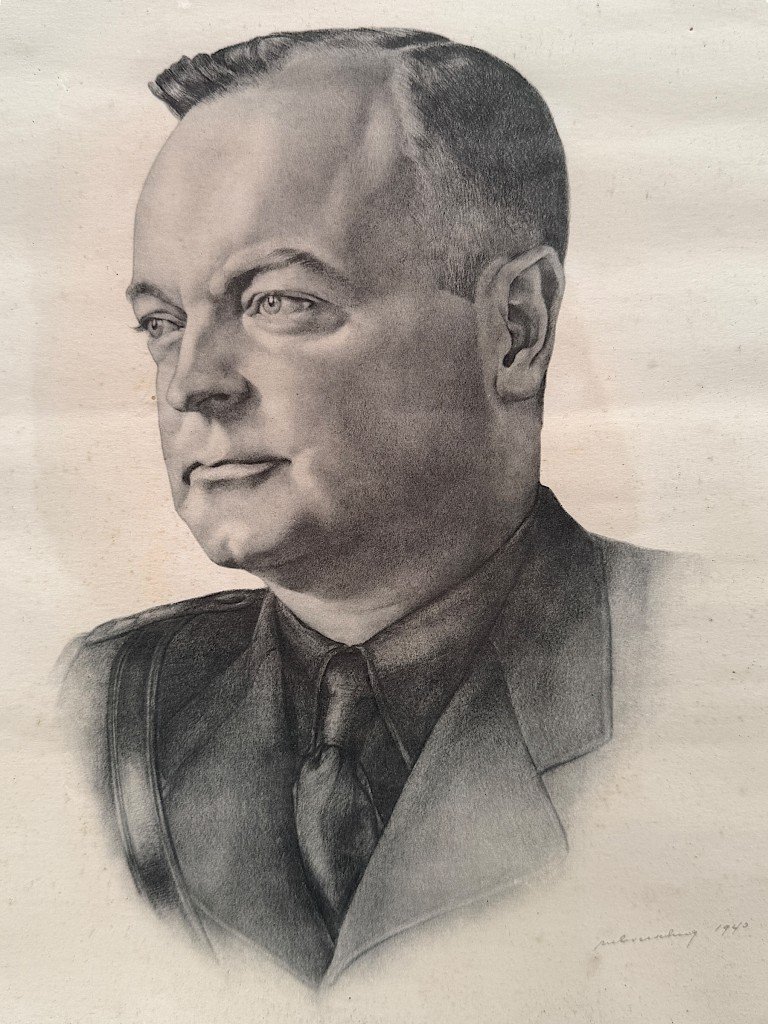 Original WWII Dutch NSB framed print of NSB leader Anton Mussert — image 2