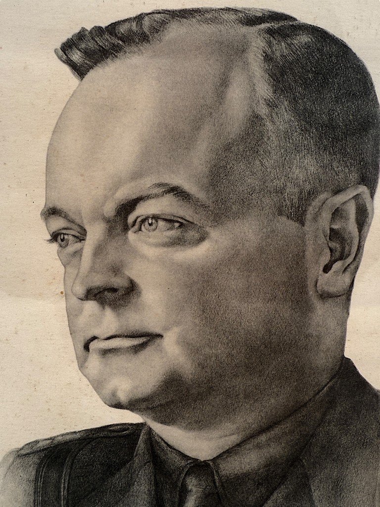 Original WWII Dutch NSB framed print of NSB leader Anton Mussert — image 3