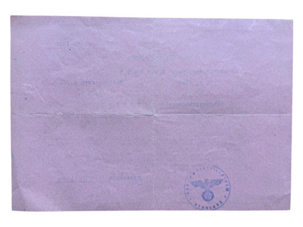 Original WWII German WH Wehrpaß-Notiz Lüneburg/Kattenstroth — image 3