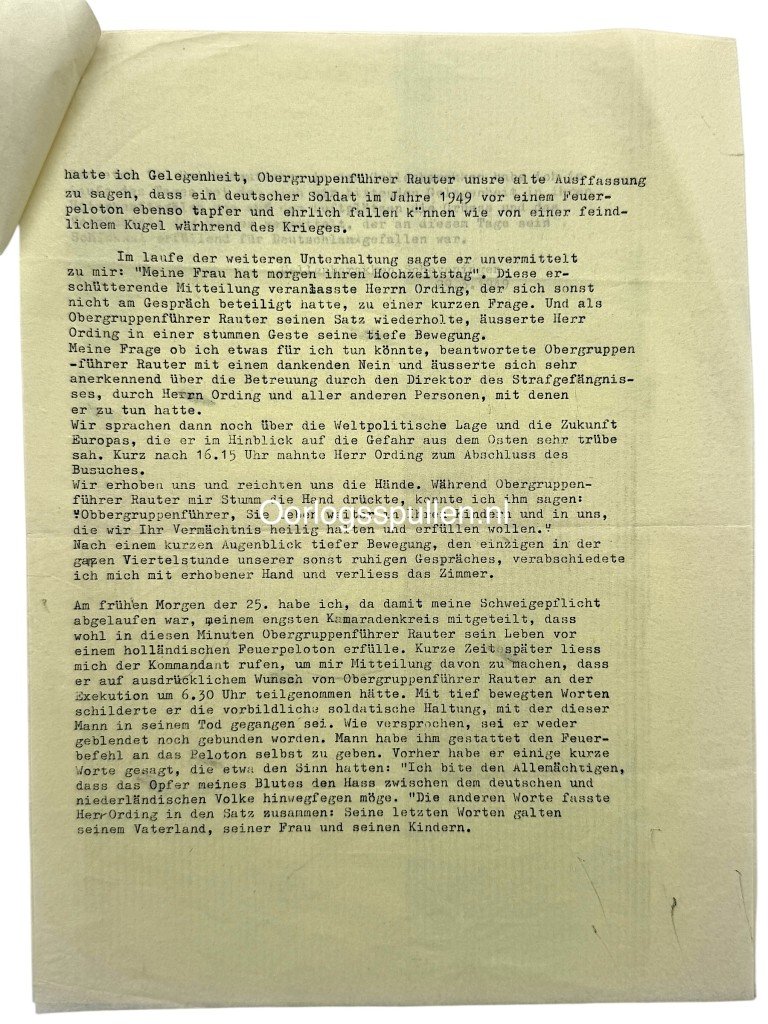 Original WWII German report of the execution of SS-Obergruppenführer Hanns Albin Rauter in Scheveningen — image 3