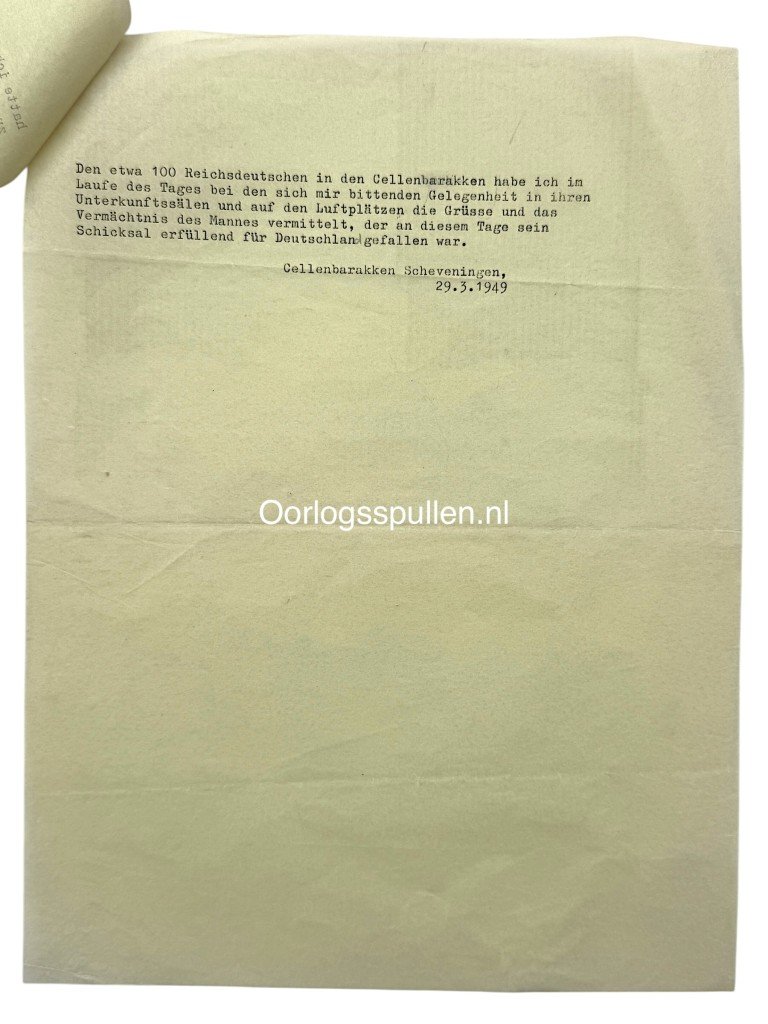 Original WWII German report of the execution of SS-Obergruppenführer Hanns Albin Rauter in Scheveningen — image 4