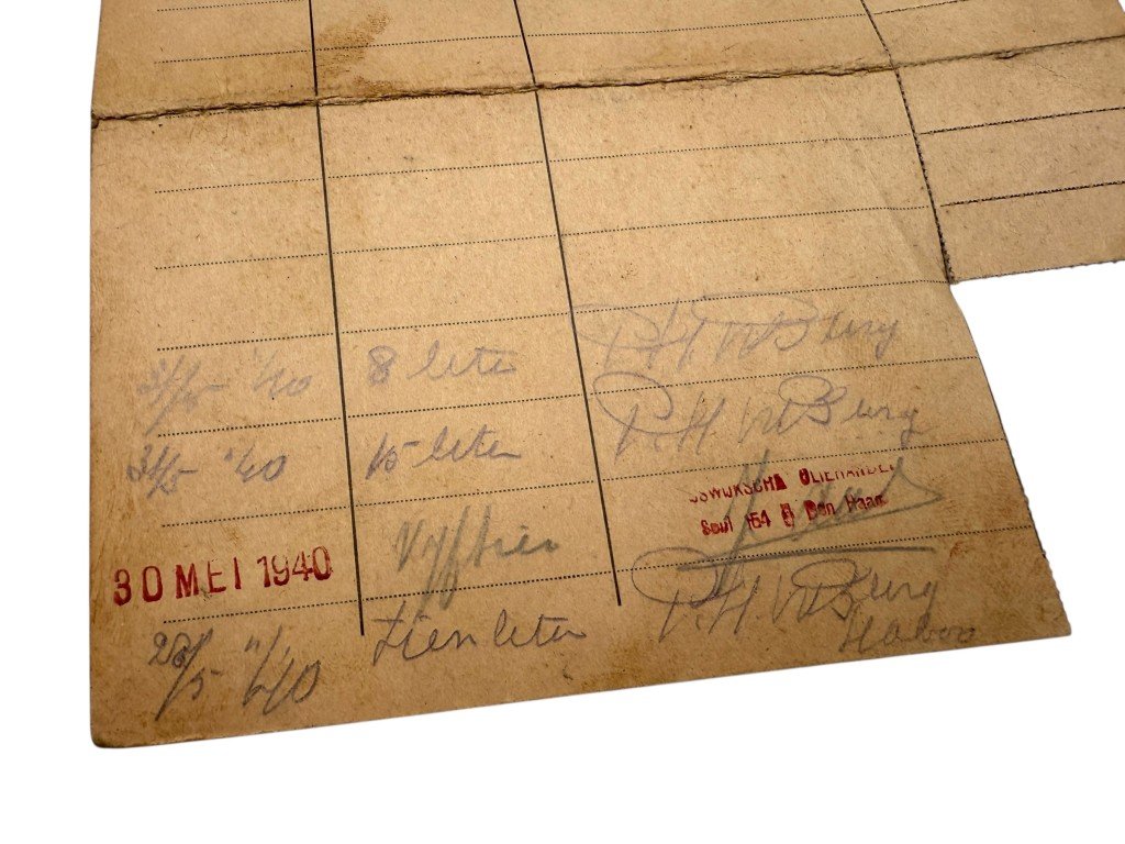 Original WWII Dutch fuel permit from May 1940 in Den Haag — image 5