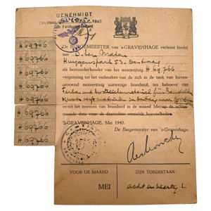 Original WWII Dutch fuel permit from May 1940 in Den …