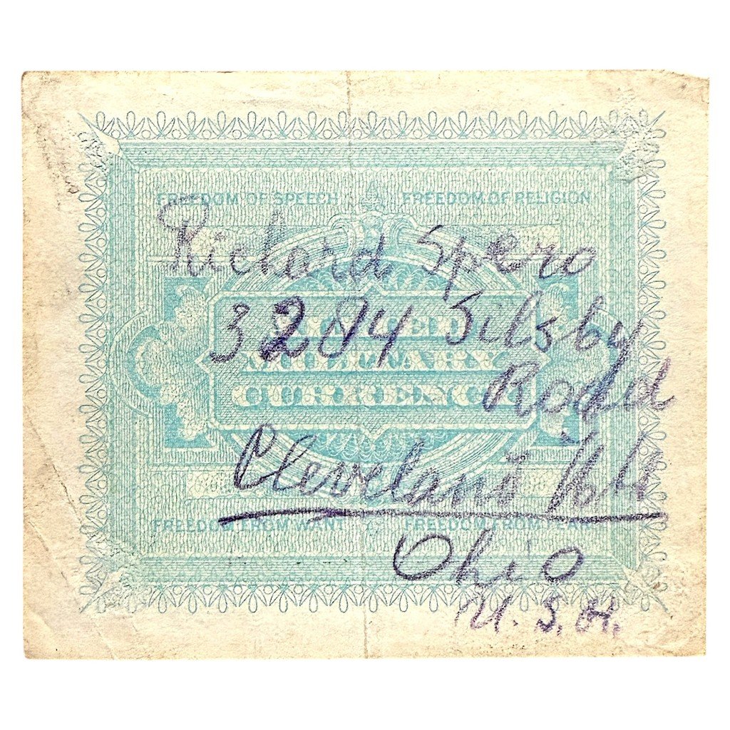 Original WWII Allied 5 Lire banknote for Italy — image 3