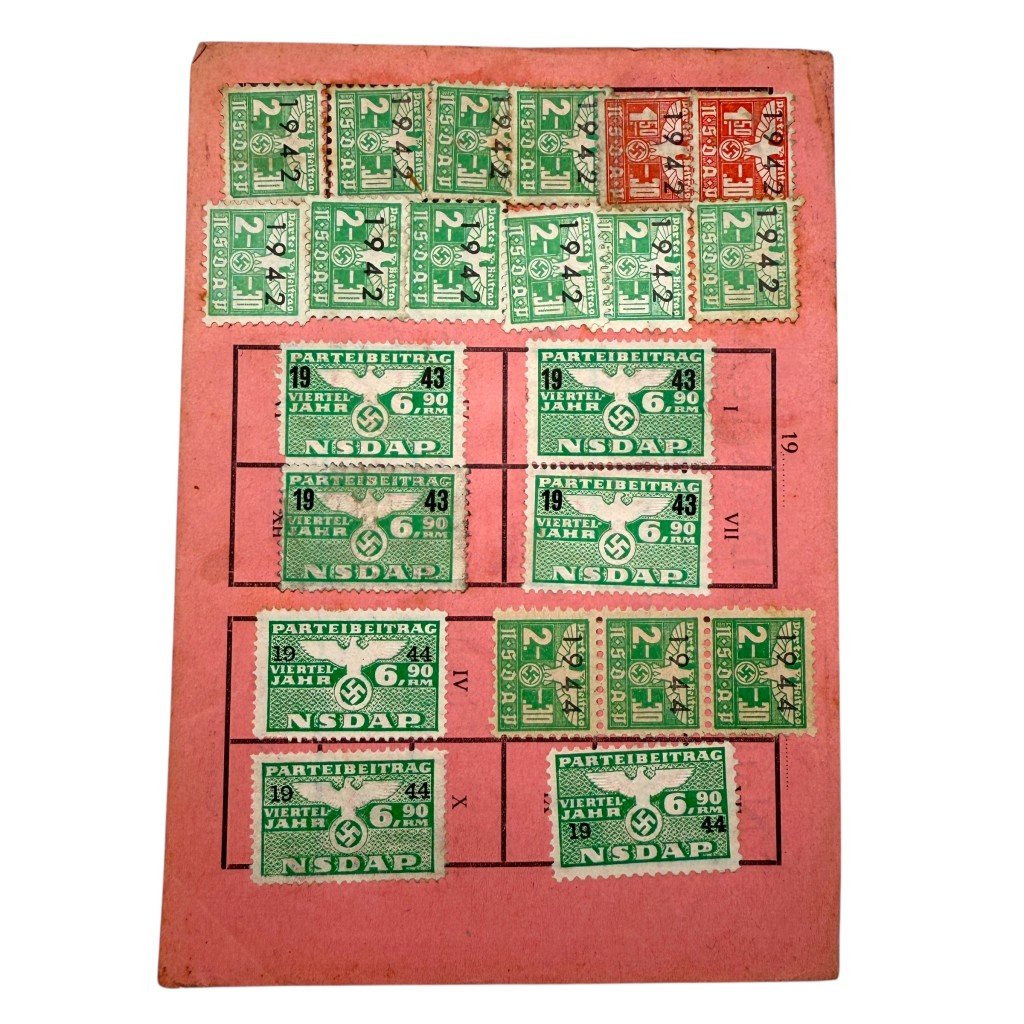 Original WWII German NSDAP membership card supplement (Anhang) Völklingen — image 2