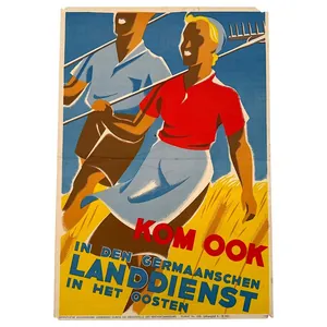Original WWII Dutch 'Germaansche Landdienst' poster