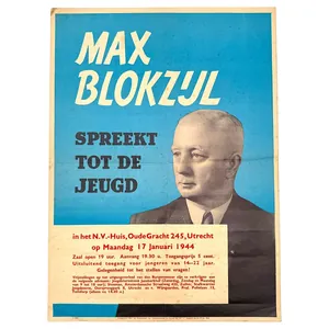 Original WWII Dutch NSB poster Max Blokzijl