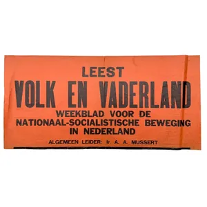 Original WWII Dutch NSB poster 'Volk en Vaderland'