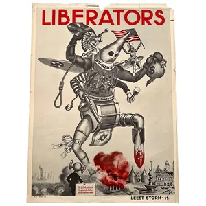 Original WWII Dutch SS poster 'Liberators' leest Storm SS