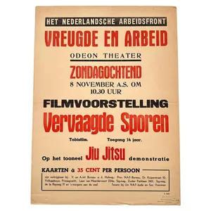 Original WWII Dutch Nederlandsche Arbeidsfront (NAF) poster Jiu Jitsu