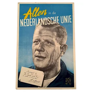 Original WWII Nederlandsche Unie poster