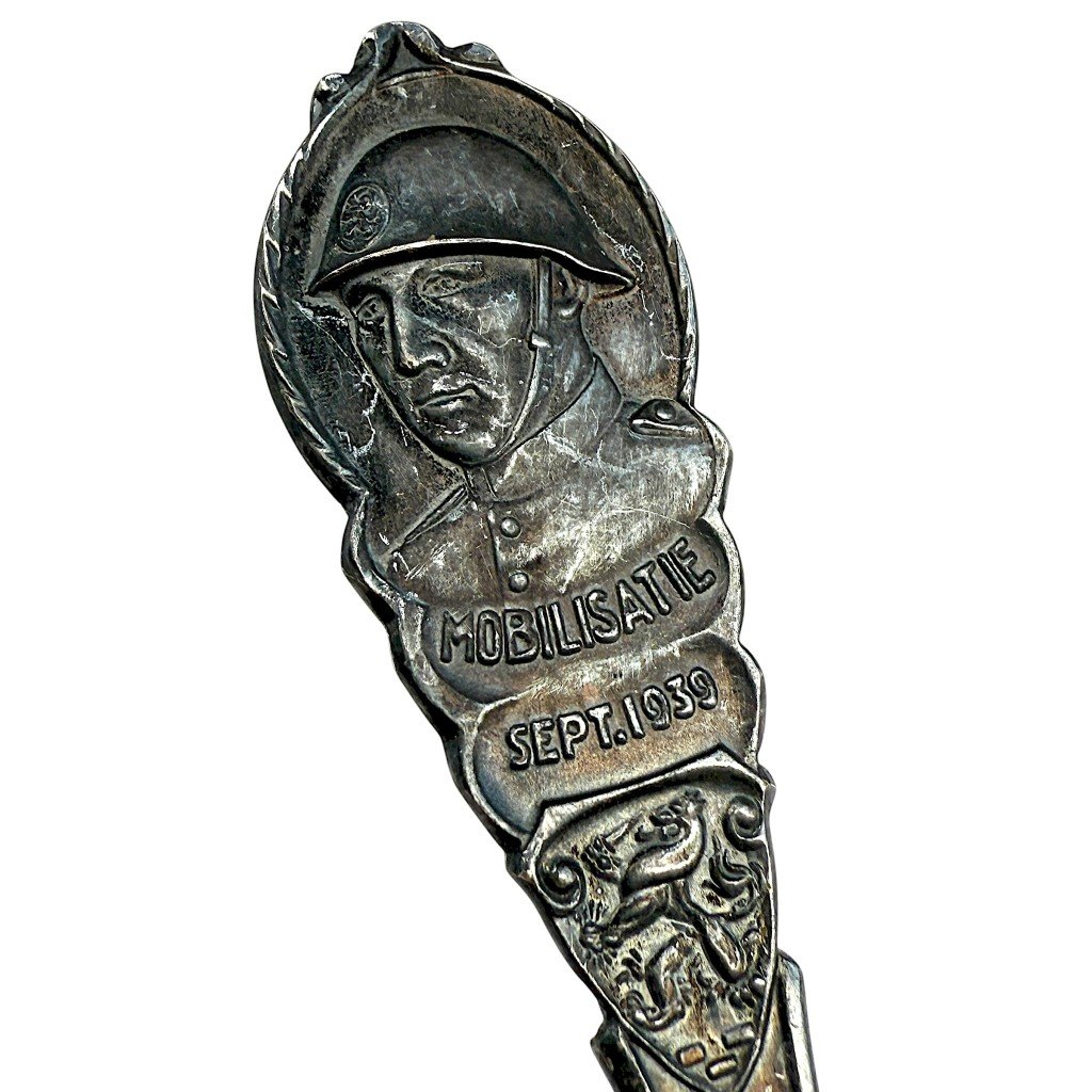Original 1939 Dutch army 'mobilisatie' silver plated teaspoon — image 2