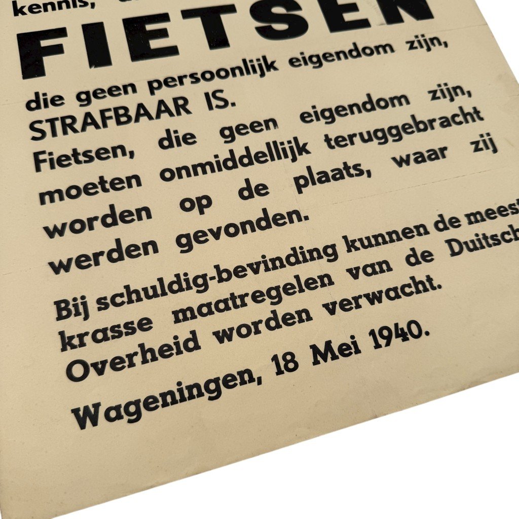 Original WWII Dutch poster Wageningen May 1940 — image 2