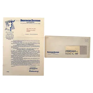 Original WWII Deutsche Zeitung in der Niederlanden flyer with envelope