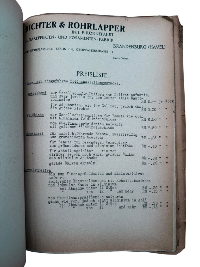Original WWII German Richter & Rohrlapper catalogue and price list — image 18