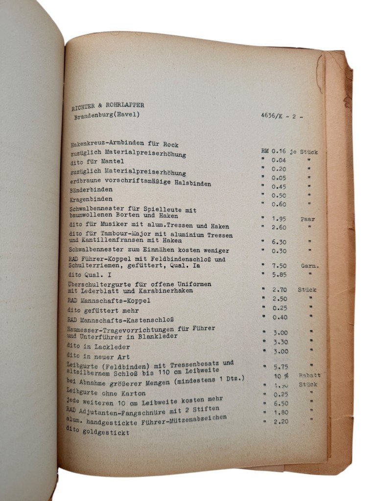 Original WWII German Richter & Rohrlapper catalogue and price list — image 19