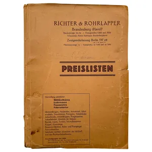 Original WWII German Richter & Rohrlapper catalogue and price list