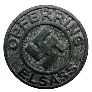 Original WWII German NSDAP Opferring Elsass pin