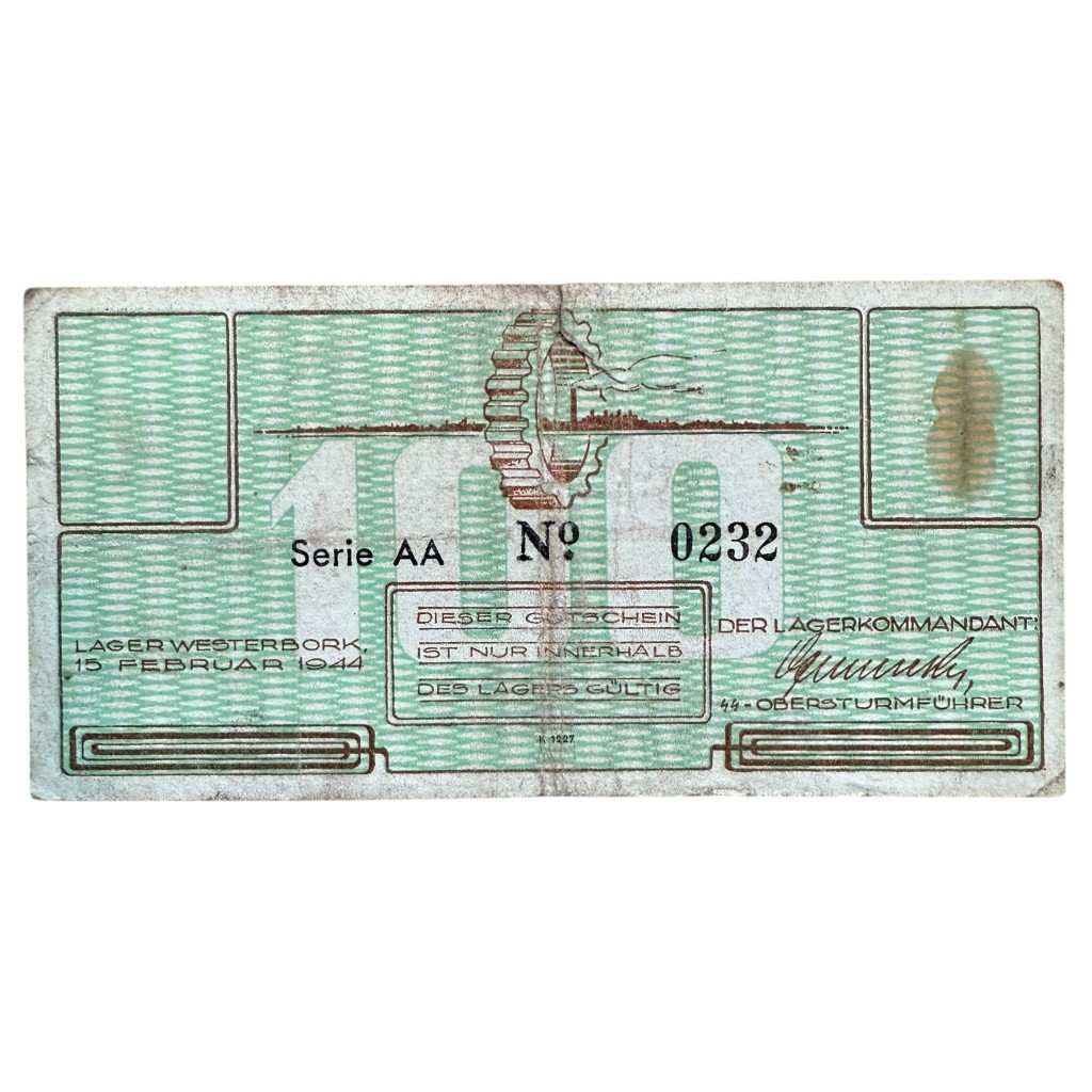 Original WWII Dutch 'Durchgangslager' Westerbork banknote — image 2