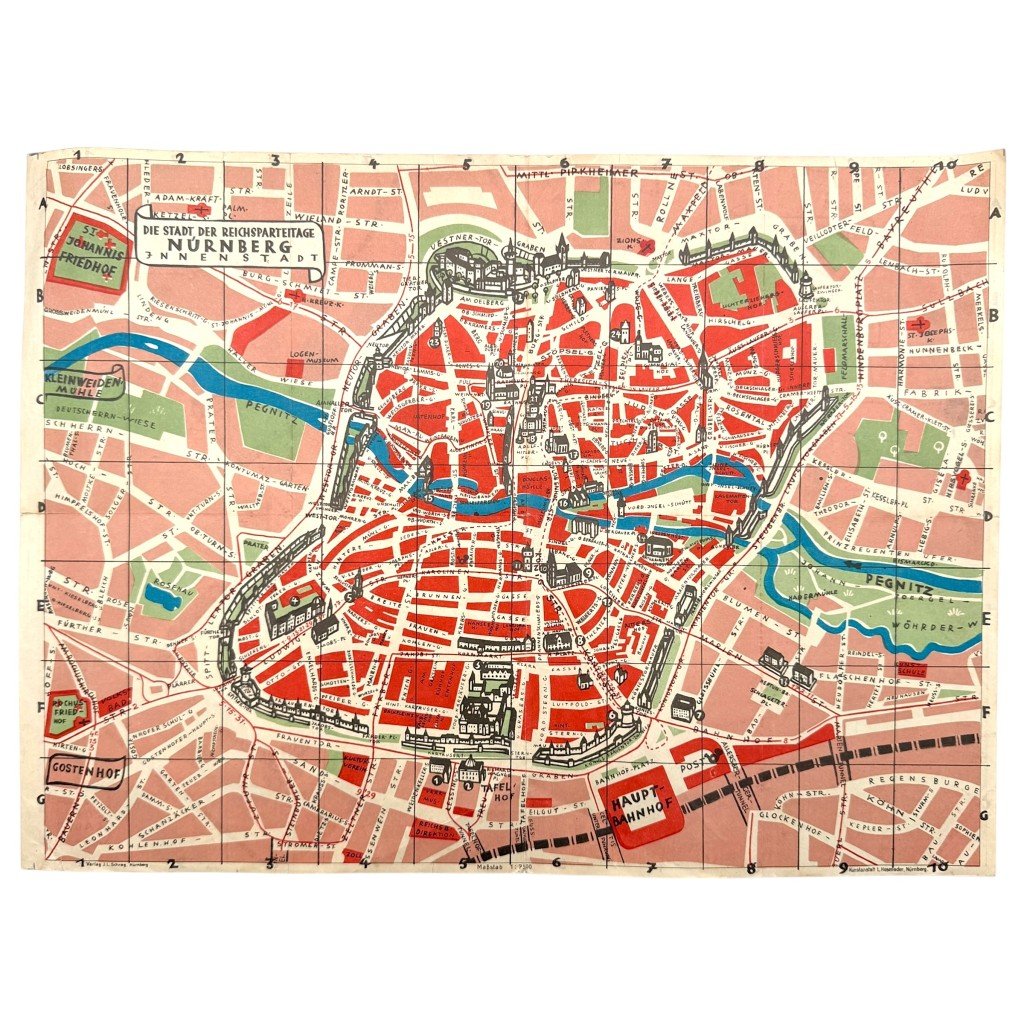 Original 1930s German Reichsparteitag map of Nuremberg — image 4