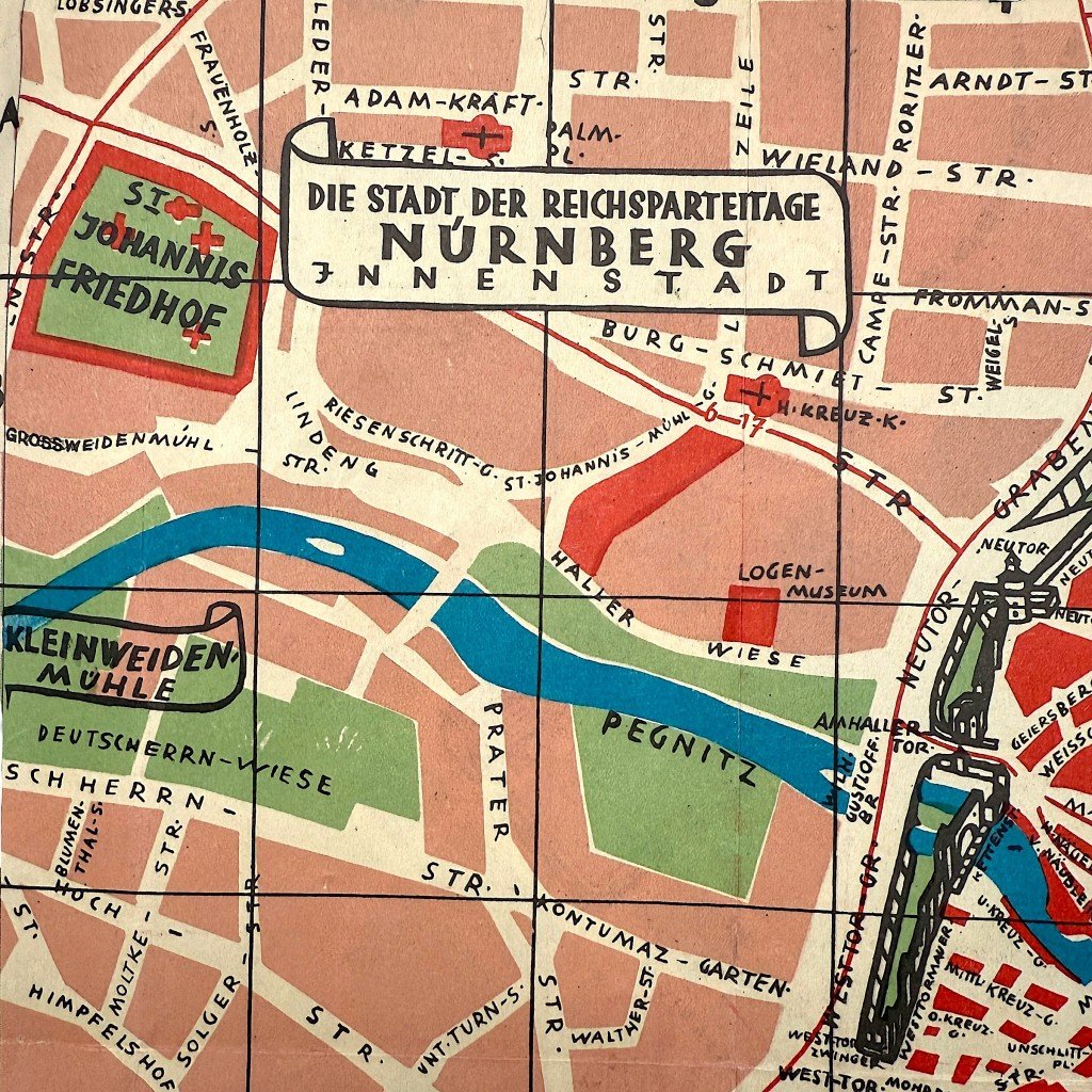 Original 1930s German Reichsparteitag map of Nuremberg — image 5