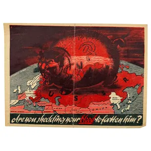 Original WWII German propaganda leaflet 'Are you shedding your blood …