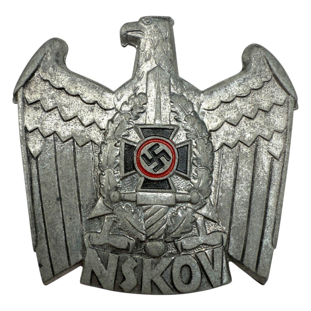 Original WWII German NSKOV visor cap insignia