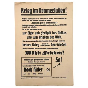 Original 1930s German NSDAP propaganda election flyer