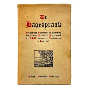Original WWII Dutch NSB commemorative book 'De Hagespraak' 1936