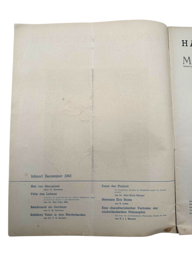 Original WWII Dutch collaboration magazine Maandblad der Nederlandsch-Duitsche Kultuurgemeenschap (december 1943) — image 2