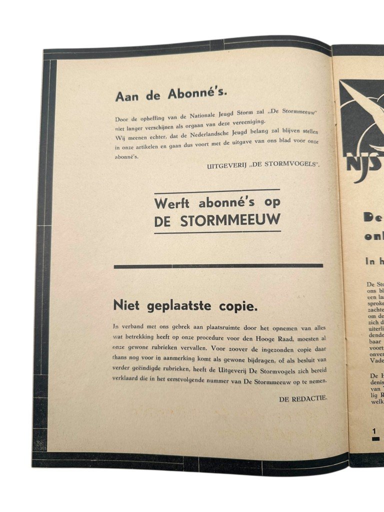 Original 1936 Dutch Nationale Jeugdstorm 'De Stormmeeuw' magazine — image 3