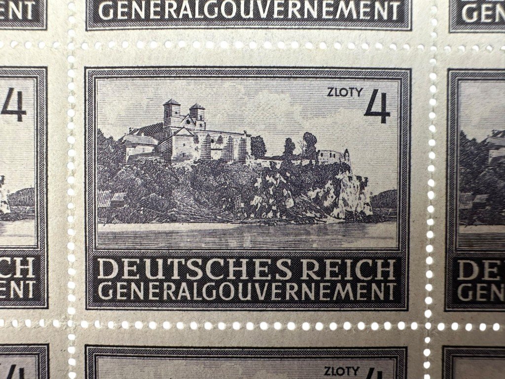Original WWII German stamp sheet General Government (Deutsche Post Osten) — image 2