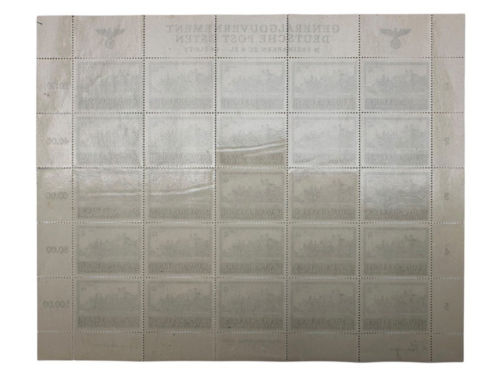 Original WWII German stamp sheet General Government (Deutsche Post Osten) — image 3
