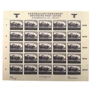 Original WWII German stamp sheet General Government (Deutsche Post Osten)