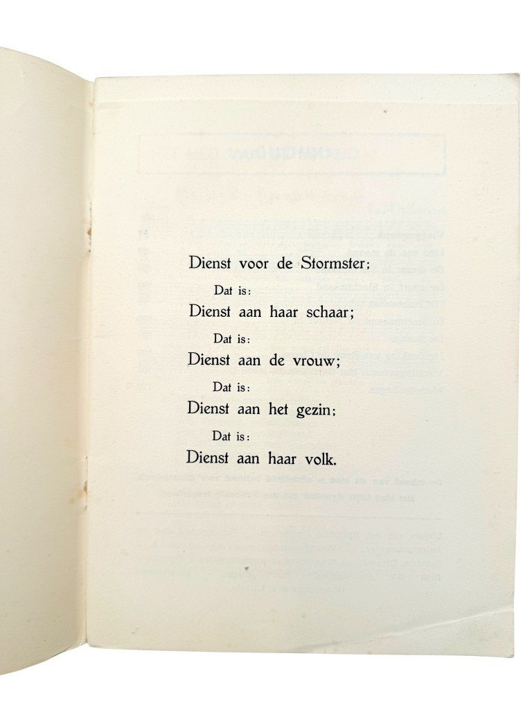 Original WWII Dutch Nationale Jeugdstorm service regulation booklet — image 2