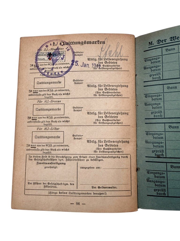 Original WWII German Hitlerjugend Leistungsbuch — image 5