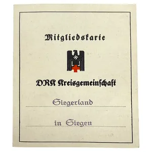Original WWII German DRK membership card Siegen
