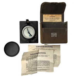 Original WWII German artillery compass in pouch 'Hildebrand'